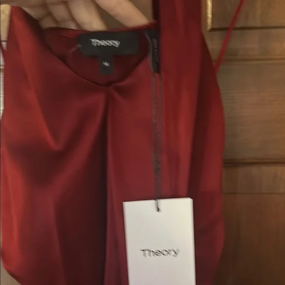 Theory Rich Red Drape Halter Top - Picture 4 of 7